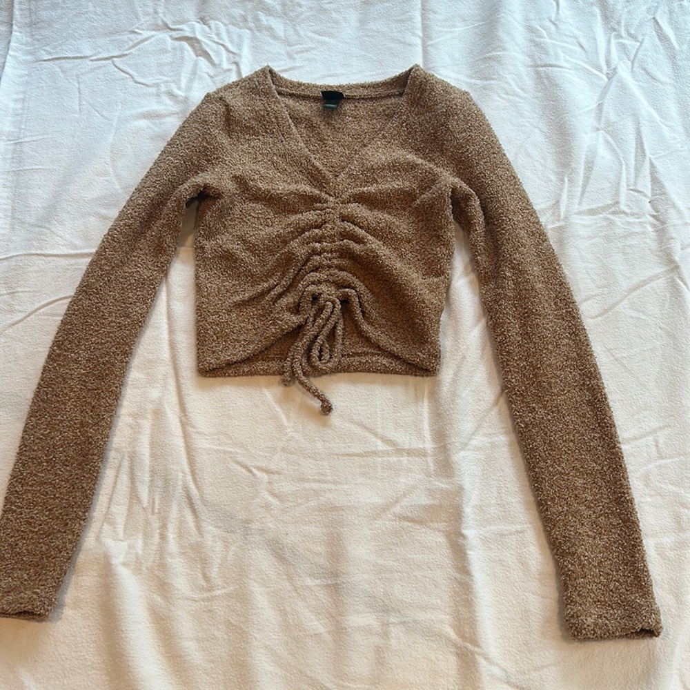 long sleeve warm scrunched sweater - JM